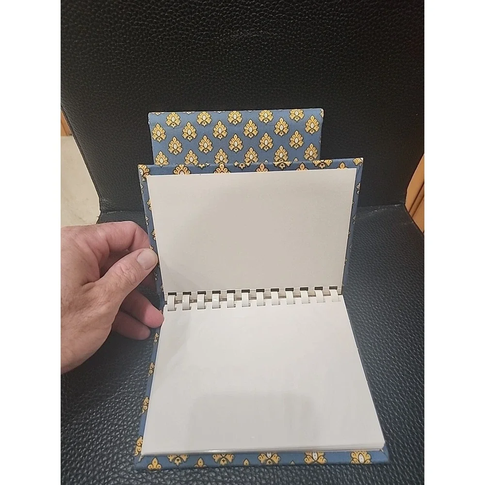 Vintage French Provencal Souleiado‎ Fabric Blue Spiral Photobooks Photo holders